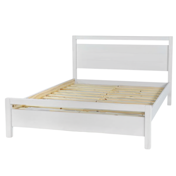 Rustic White King 5-Piece Solid Wood Bedroom Set – Bed, 2 Nightstands, 6-Drawer Dresser, and 5-Drawer Chest