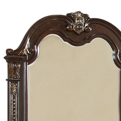 Classic Elegance 5-Piece Queen Bedroom Set in Dark Walnut with Button-Tufted Headboard, Marble-Topped Nightstand, 11-Drawer Dresser, Beveled Mirror, and Storage Chest