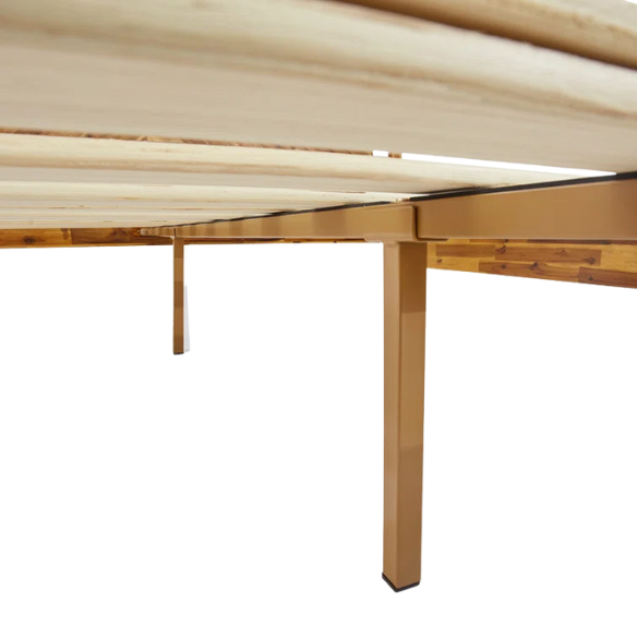 Solid Wood Platform King Size Bed with Headboard – Rustic Wood Frame with Steel Reinforcement for Ultimate Stability and Comfort