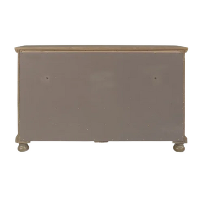 Stylish King Platform Solid Wood Configurable Bedroom Set – Featuring Curved Paneled Headboard, Footboard Storage Drawers, Seven-Drawer Dresser, and Two-Drawer Nightstand for a Functional and Clutter-Free Teen Retreat