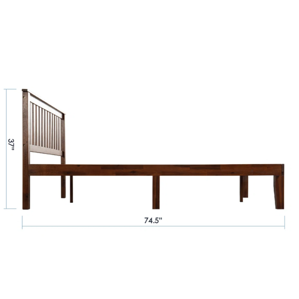 Durable Solid Wood Slat Bed – Full/Double Size with Timeless Design and Sturdy Construction