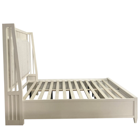 Timeless Craftsman-Inspired 5-Piece Queen Bedroom Set – Includes Storage Bed, 2 Nightstands, Dresser with Mirror, and Chest in Hand-Painted Cotton Finish