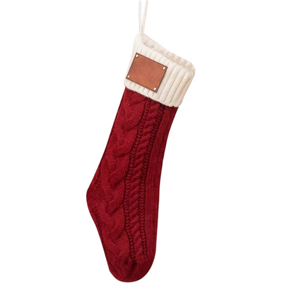 Knitted Christmas Stocking with Ribbed Cuff – Cozy Holiday Design