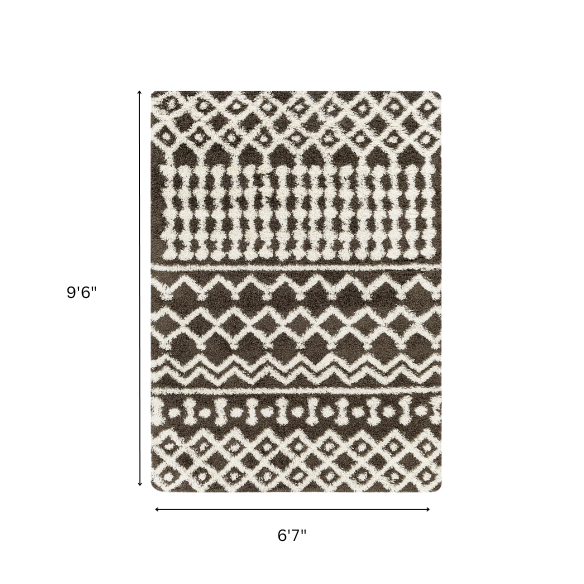 Soft Cozy Woven Shag Bohemian Tribal Area Rug
