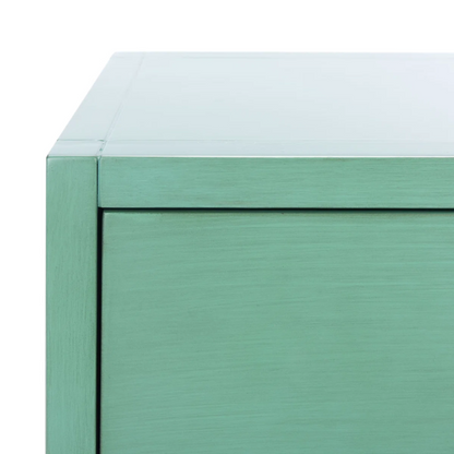 1-Drawer Nightstand – Classic Campaign Style with Contemporary Chic, Acacia Wood Frame, Cross-Base Design, Bold Finish, Gold Drawer Pull, Perfect for Modern Bedrooms