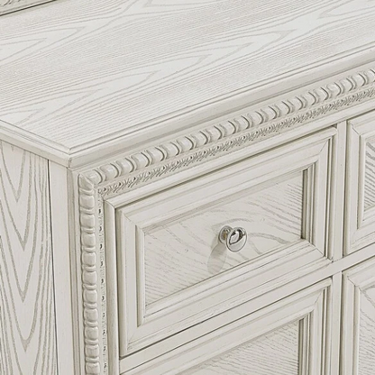 5-Piece Cream Panel Bedroom Set – Timeless Elegance and Tranquil Charm with Elegant Detailing and Durable Craftsmanship