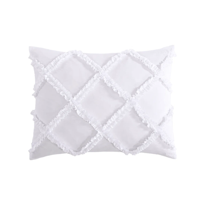 Solid White Reversible Comforter Set – Timeless, Cozy, and Versatile Bedding with Romantic Ruffles