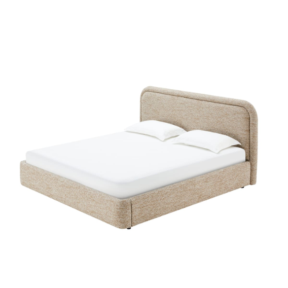 Premium Upholstered Aurora Lift-Up Storage Bed with Elegant Boucle Performance Fabric, Plush Foam-Padded Headboard, and Spacious Under-Bed Storage for a Clutter-Free Bedroom