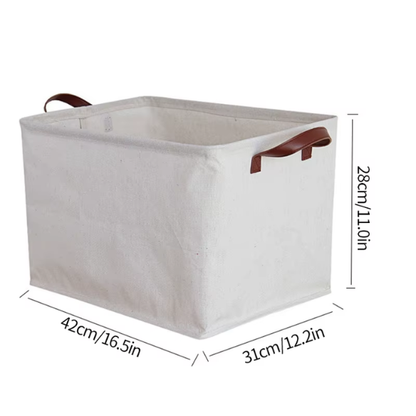 Collapsible Cotton Linen Laundry Basket – Stylish Hamper for Dirty Clothes and Toy Storage, Household Sundries Basket with Handle