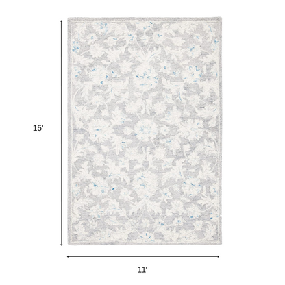 Tufted Wool Area Rug – Luxurious Floral Design