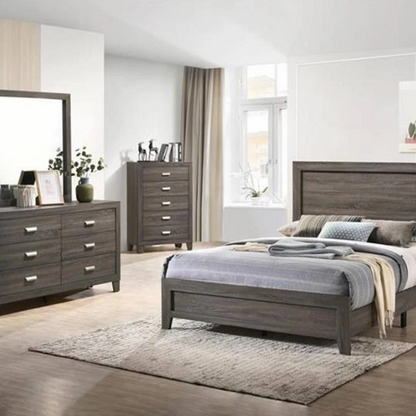 Chic Grey Wooden 4-Piece Twin Bedroom Set: Contemporary Style Meets Cozy Comfort
