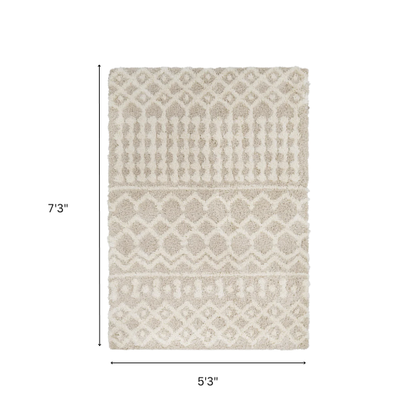 Soft Cozy Woven Shag Bohemian Tribal Area Rug