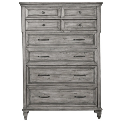 Old-World Charm Meets Glamour in 5-Piece Queen Bedroom Set – Rich Brown Finish with Crown Molding, Felt-Lined Drawers, and Built-In Outlets