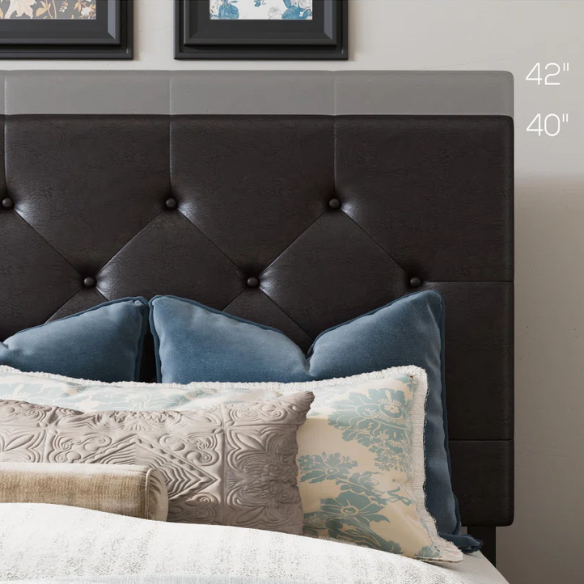 Queen Size Upholstered Platform Storage Bed with Tufted Button Accent Design
