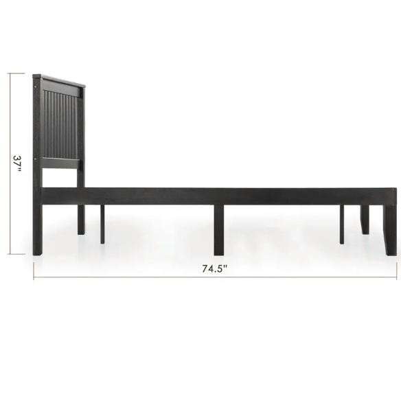 Durable Solid Wood Slat Bed – Full/Double Size with Timeless Design and Sturdy Construction