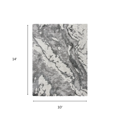 Plush Abstract Neutral Pattern Shag Rug