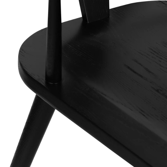 Solid Oak Dining Chair – Mid-Century Modern Splat Back, Tapered Legs, Non-Scratch Feet & Easy Assembly