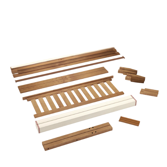 Durable Solid Wood Slat Bed – Full/Double Size with Timeless Design and Sturdy Construction