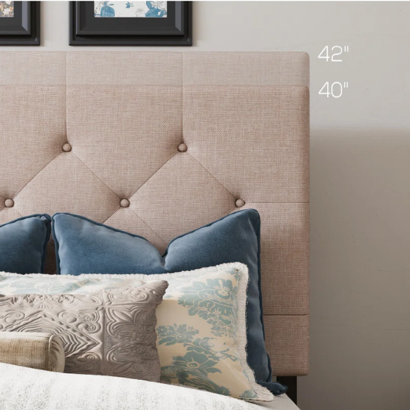 Button Tufted Upholstered Platform Storage Bed – Full Double Size with Spacious Drawers