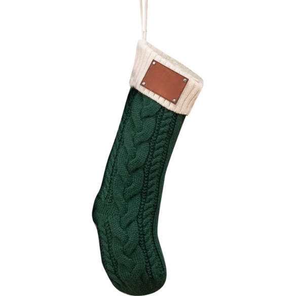 Knitted Christmas Stocking with Ribbed Cuff – Cozy Holiday Design