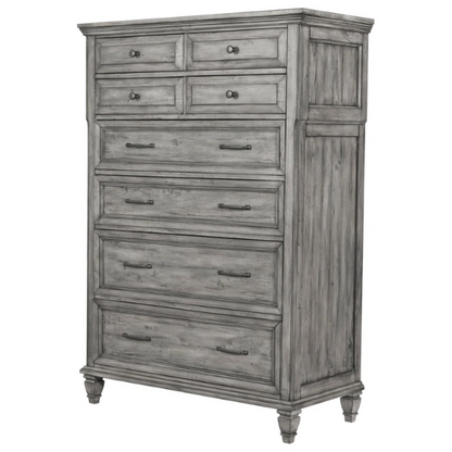 Old-World Charm Meets Glamour in 5-Piece Queen Bedroom Set – Rich Brown Finish with Crown Molding, Felt-Lined Drawers, and Built-In Outlets