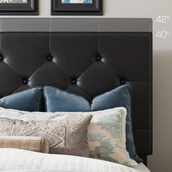 King Size Upholstered Platform Bed with Storage Drawers, Padded Headboard, and Sophisticated Button Tufting