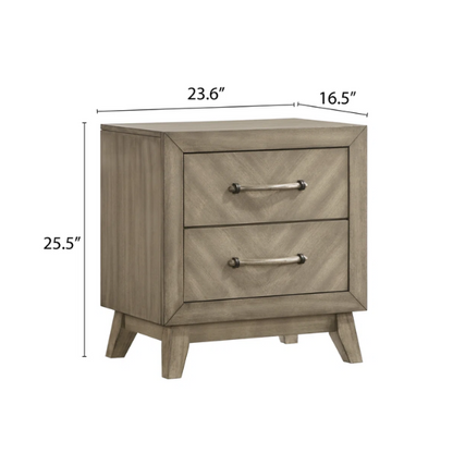 Timeless Elegance 3-Piece Queen Bedroom Set in Antique Gray with Metal Accents and Dovetail Construction