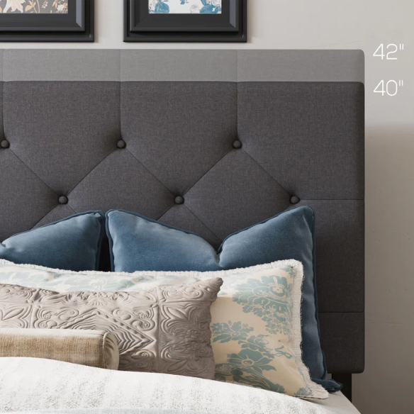 King Size Upholstered Platform Bed with Storage Drawers, Padded Headboard, and Sophisticated Button Tufting