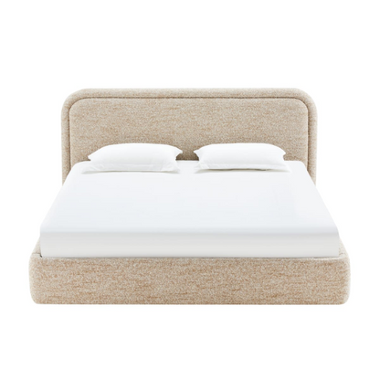 Premium Upholstered Aurora Lift-Up Storage Bed with Elegant Boucle Performance Fabric, Plush Foam-Padded Headboard, and Spacious Under-Bed Storage for a Clutter-Free Bedroom