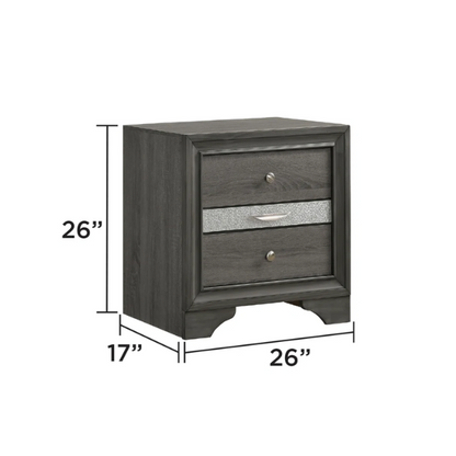 Elegant Full Size 5-Piece Bedroom Set – Featuring a Beautifully Crafted Headboard and Two Functional Storage Drawers for Added Convenience