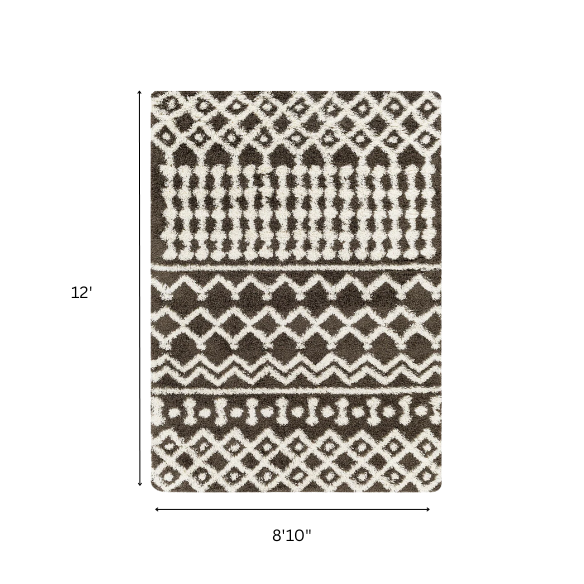 Soft Cozy Woven Shag Bohemian Tribal Area Rug