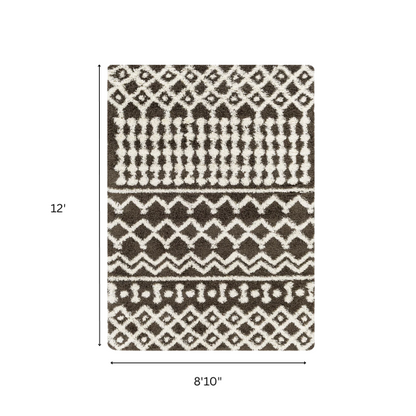 Soft Cozy Woven Shag Bohemian Tribal Area Rug