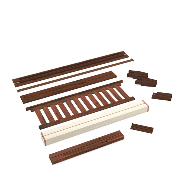 Durable Solid Wood Slat Bed – Full/Double Size with Timeless Design and Sturdy Construction