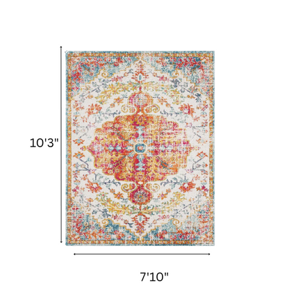 Timeless Traditional Woven Area Rug – Machine-Woven Polypropylene, Medium Pile, Durable and Easy to Clean