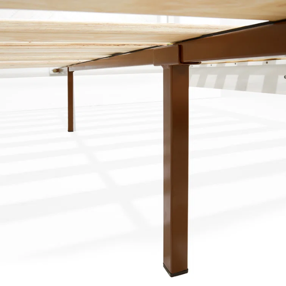 Solid Wood Platform King Size Bed with Headboard – Rustic Wood Frame with Steel Reinforcement for Ultimate Stability and Comfort