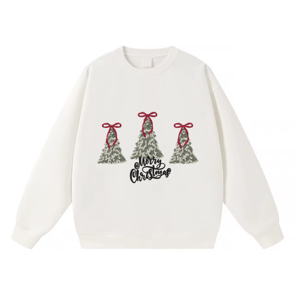 Farmhouse Merry Christmas Embroidered Sweater
