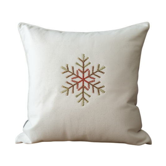 Green & Red Embroidered Snowflake
