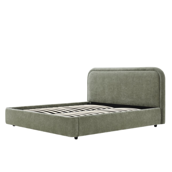 Premium Upholstered Aurora Lift-Up Storage Bed with Elegant Boucle Performance Fabric, Plush Foam-Padded Headboard, and Spacious Under-Bed Storage for a Clutter-Free Bedroom