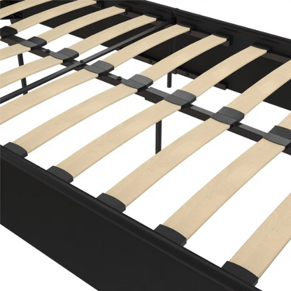 Luxurious Faux Leather Platform Bed – Full Double Size with Sleek Modern Design