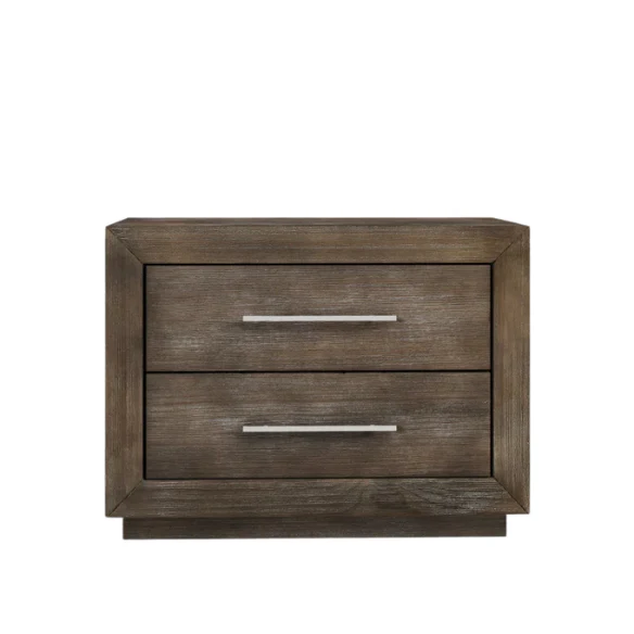 Rustic Mountain Retreat: Solid Wood Platform 4-Piece Bedroom Set – Low-Profile Bed, 9-Drawer Dresser, Nightstand, and Optional 5-Drawer Chest, Crafted from Pine Wood with Warm Finish and Natural Grain Variations for Cozy, Casual Elegance