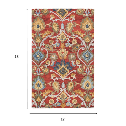 Tufted Wool Area Rug – Luxurious Floral Design