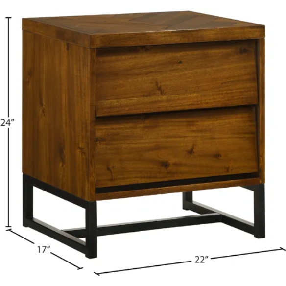 Industrial Mid-Century Modern Platform Bedroom Set with Herringbone Design Headboard – Stylish and Versatile