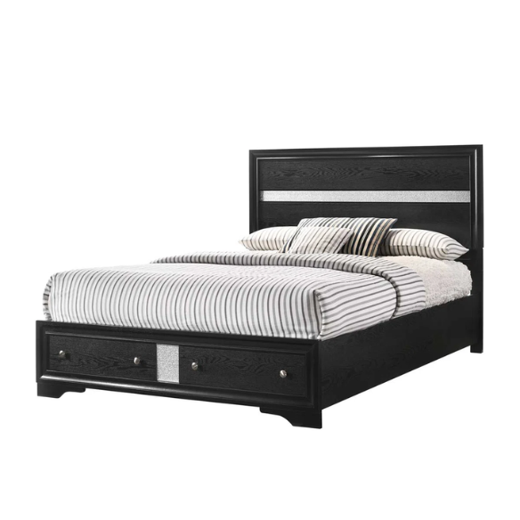 Elegant Full Size 5-Piece Bedroom Set – Featuring a Beautifully Crafted Headboard and Two Functional Storage Drawers for Added Convenience
