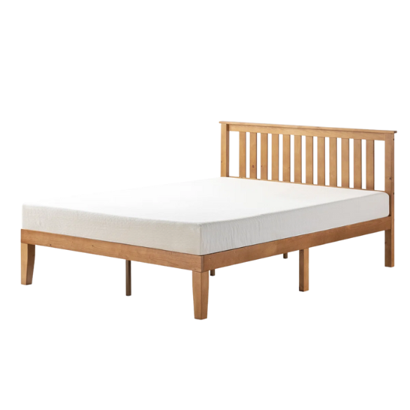 Durable Solid Wood Slat Bed – Full/Double Size with Timeless Design and Sturdy Construction