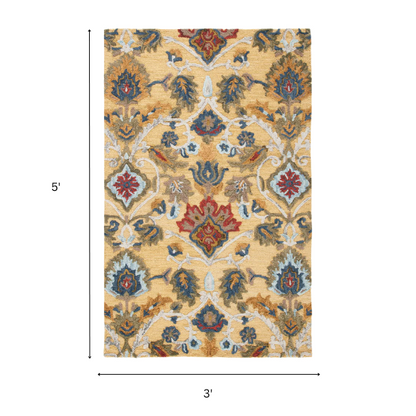 Tufted Wool Area Rug – Luxurious Floral Design
