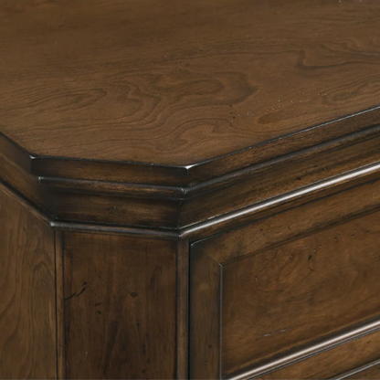 Traditional Wood Panel Bedroom Set with Dresser, Mirror, Nightstand, and Chest in Antique Walnut Finish