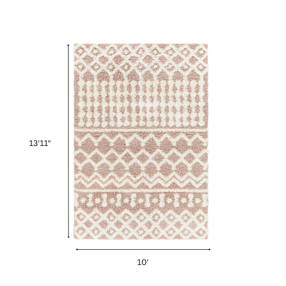 Soft Cozy Woven Shag Bohemian Tribal Area Rug