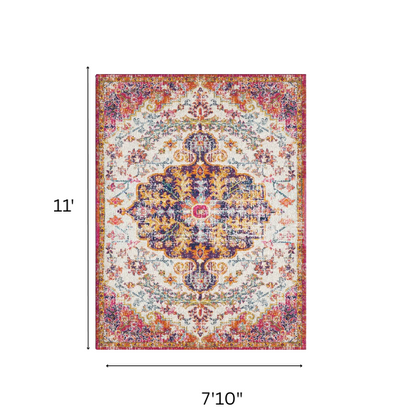 Timeless Traditional Woven Area Rug – Machine-Woven Polypropylene, Medium Pile, Durable and Easy to Clean