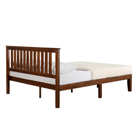 Durable Solid Wood Slat Bed – Full/Double Size with Timeless Design and Sturdy Construction