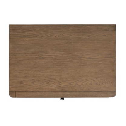 4-Piece Queen Bedroom Set with Panel Bed, 2 Nightstands, and Chest – Medium Brown Oak Finish